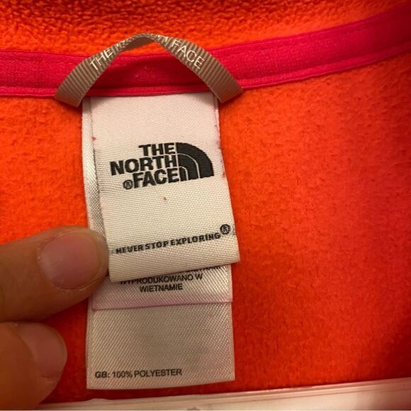 The North Face Quarter-zip fleece pullover Jacket hot neon pink/coral -Small - Picture 7 of 9